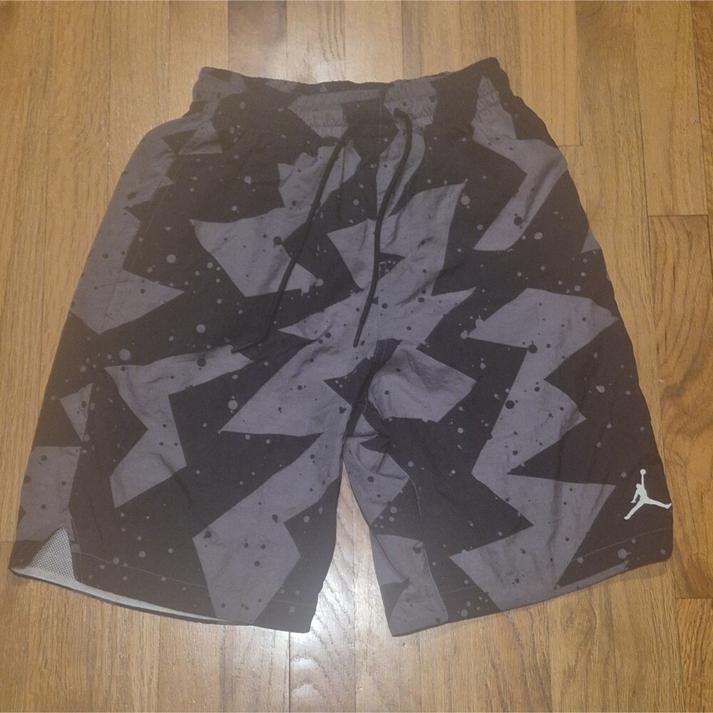 Air Jordan Jumpman Poolside Shorts Mens Small Grey Black Splatter CJ4701-084
